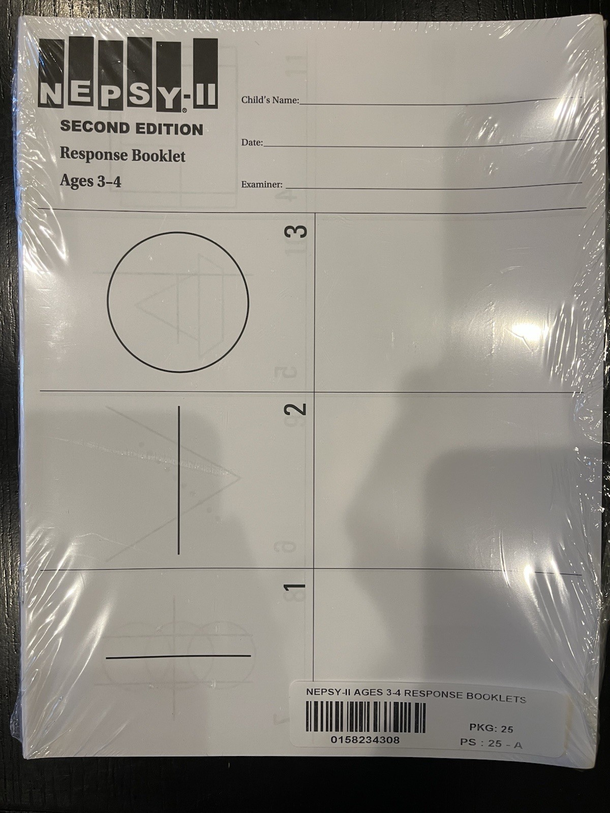 NEPSY-II Response Booklets Ages 3-4 Quantity 25