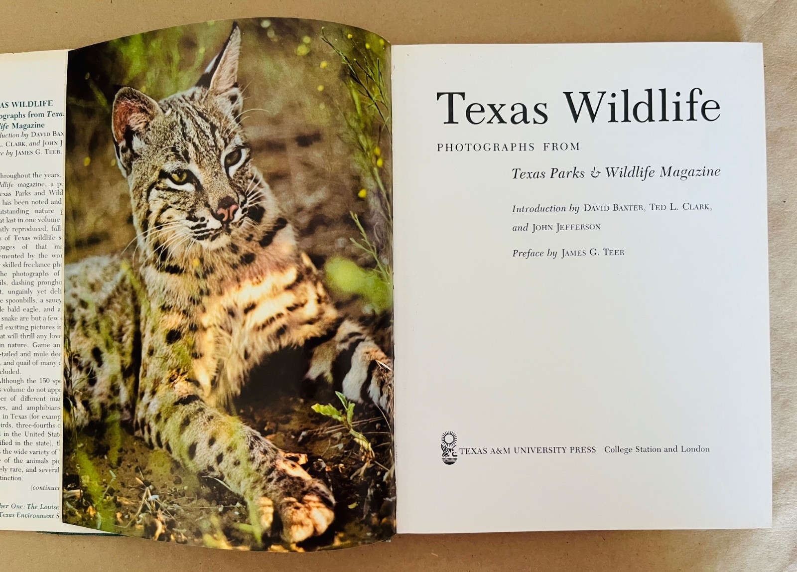 1st Edition Texas Wildlife: Photographs from Texas Parks & Wildlife 1978