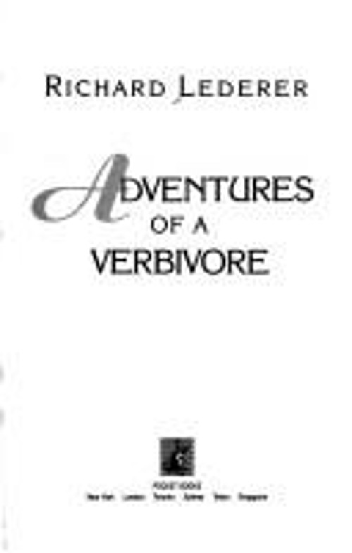 Adventures of a Verbivore Hardcover Richard Lederer