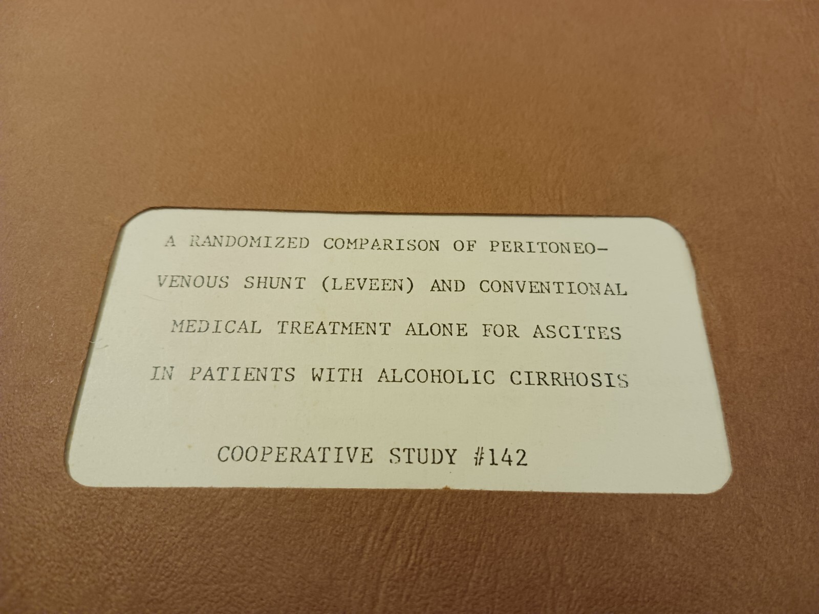 A Randomized Comparison Leveen vs Conventional Medical Treatments for Alcoholics