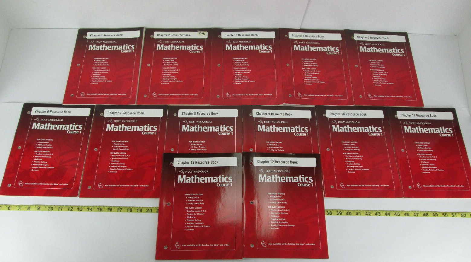 Lot of Holt McDougal Mathematics Course 1 Chapter 1-13 Books Math Activity Book