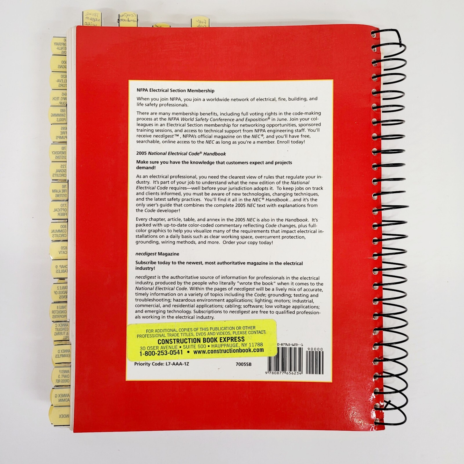 NEC 2005 National Electrical Code Handbook NFPA 70 Spiral Bound Paperback & Tabs