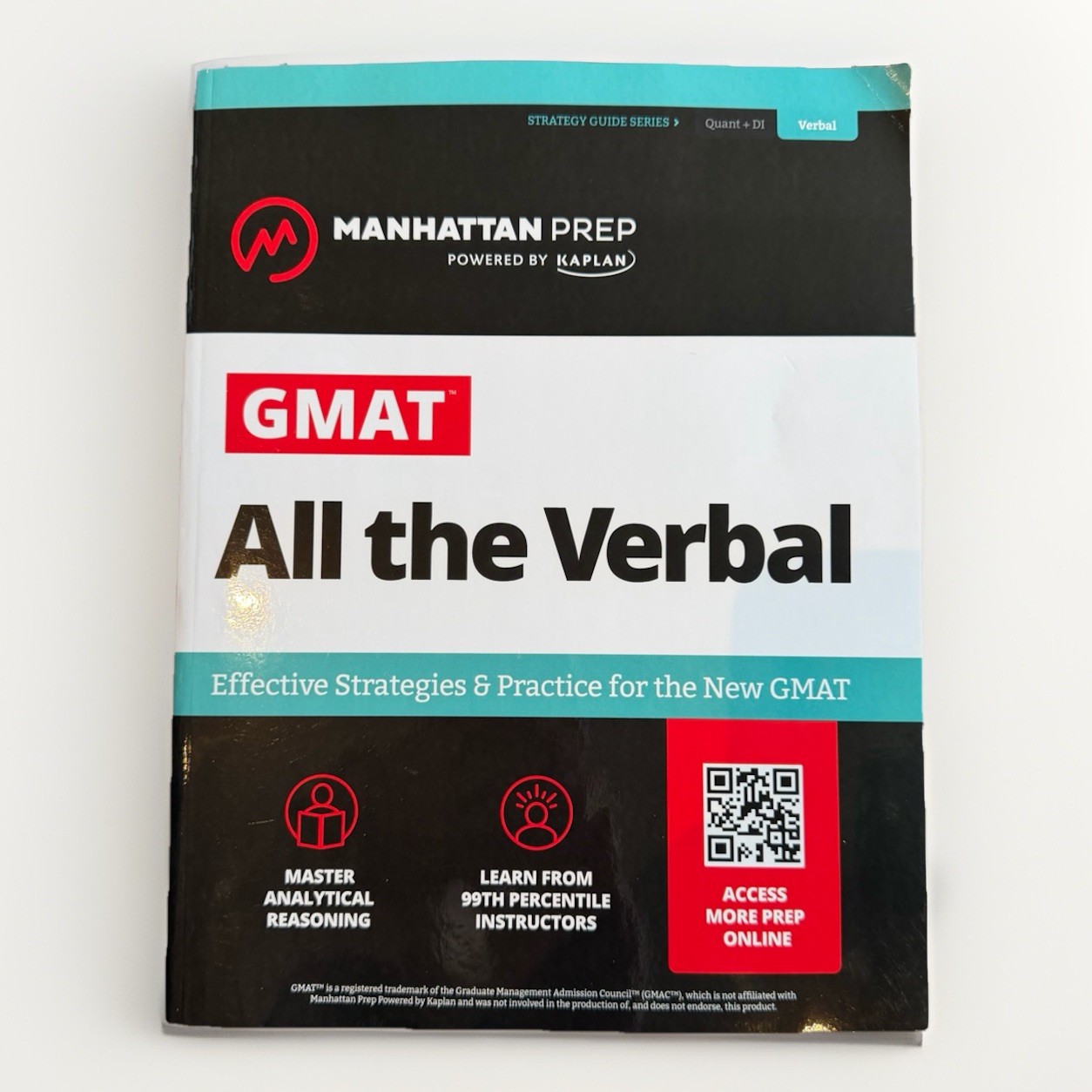 GMAT All the Verbal Effective Strategies Paperback Manhattan Prep UNUSED