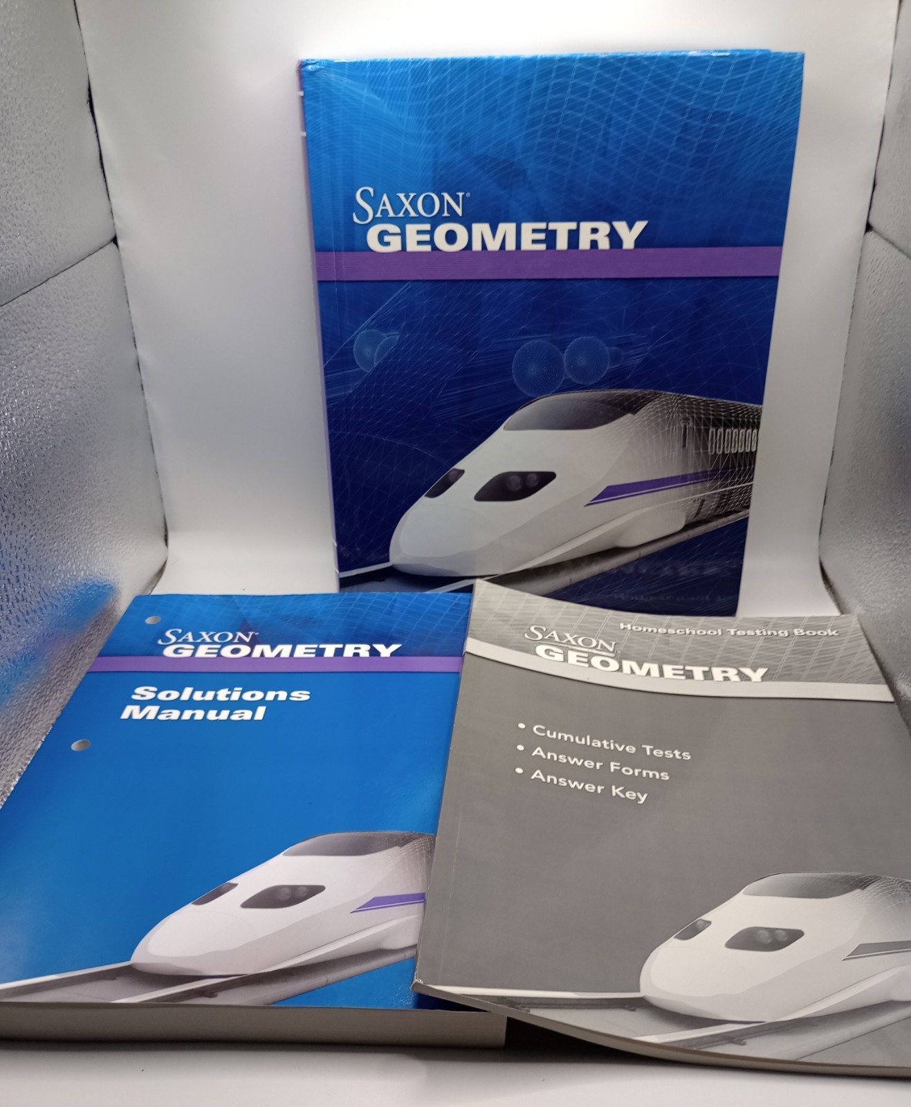 Saxon Geometry Homeschool Set Student Text Solutions Manual Testing Book