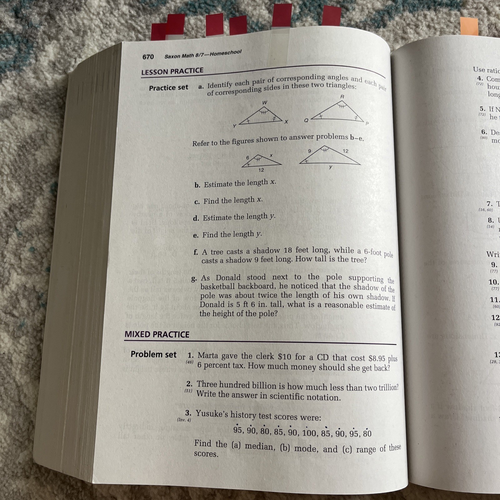 Saxon Math Homeschool 8/7 Student Textbook with Pre-Algebra (2005 Paperback)