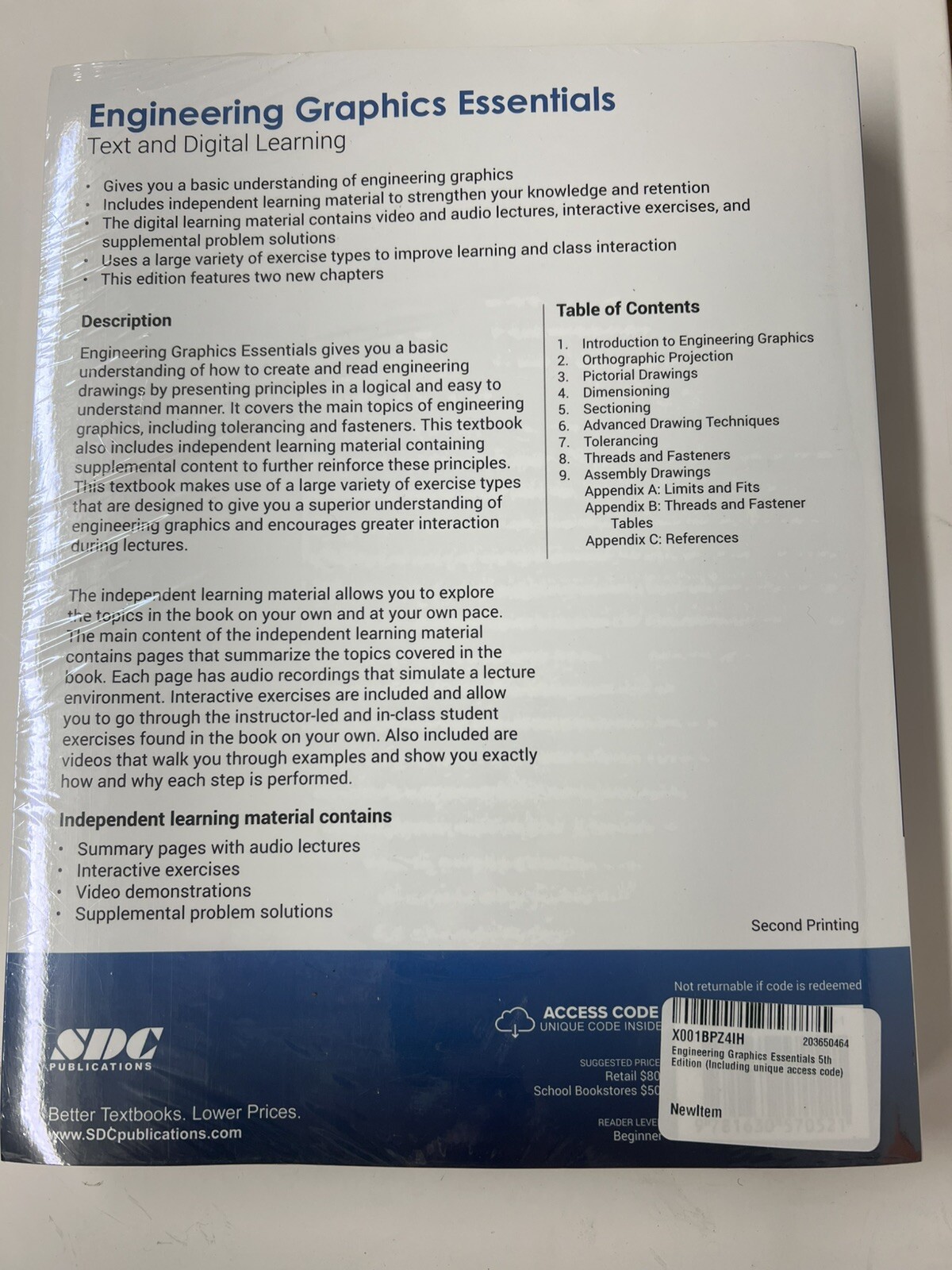 Engineering Graphics Essentials: Text and Digital Learning (5th Edition) U60C