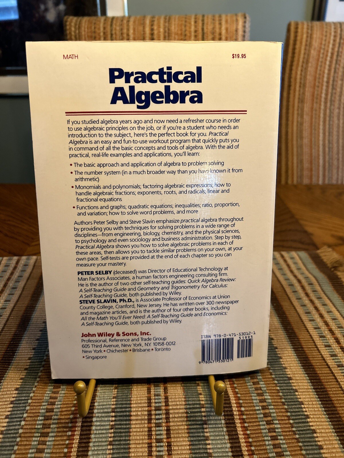 Practical Algebra : A Self-Teaching Guide 2nd Edition by Selby (Paperback, 1991)