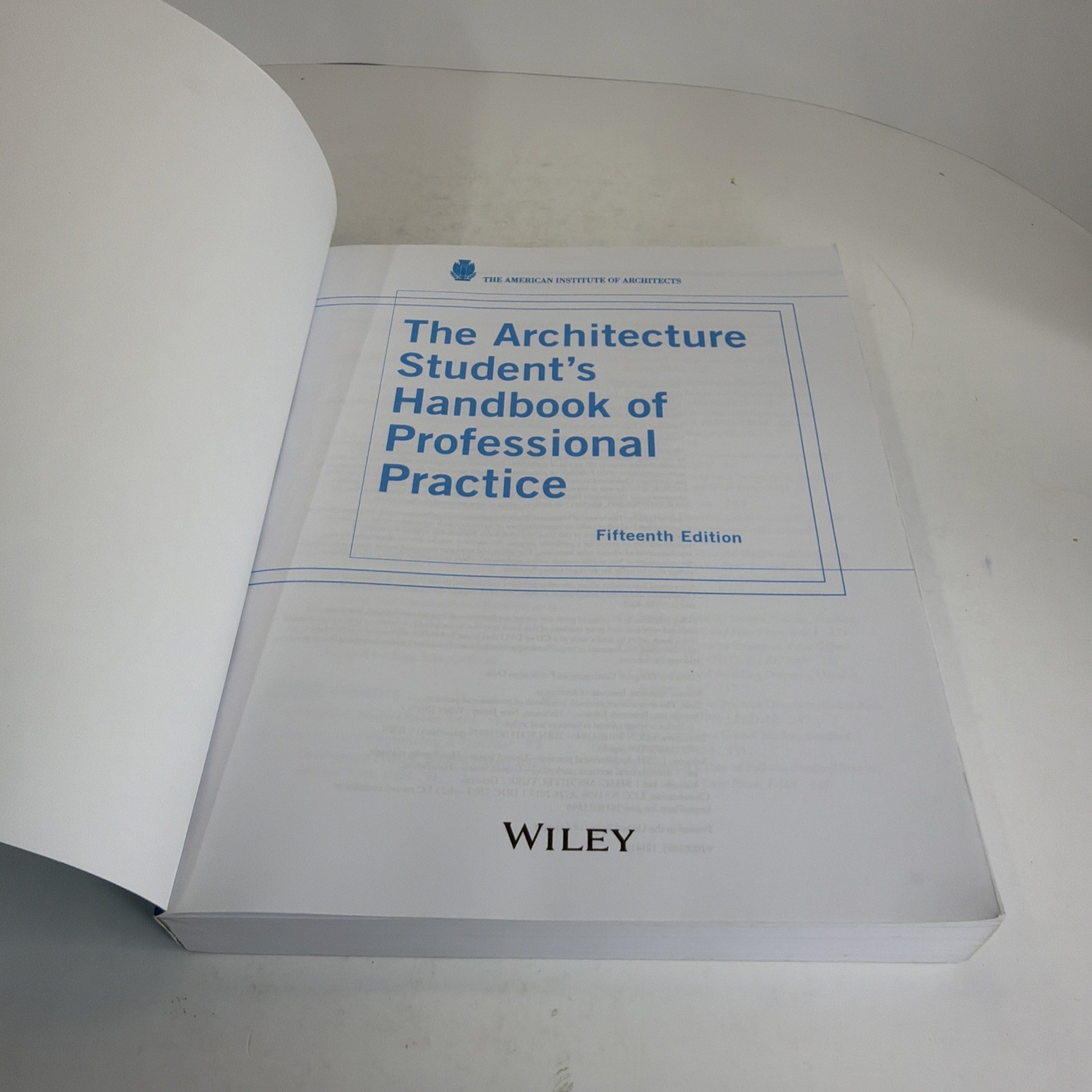 The Architecture Student’s Handbook of Professional Practice Book Wiley 15th Ed.