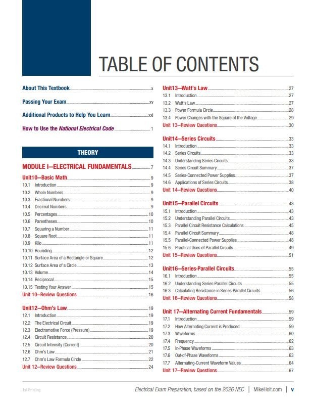 2026 Mike Holt Electrical Exam Preparation Textbook with Answer Key