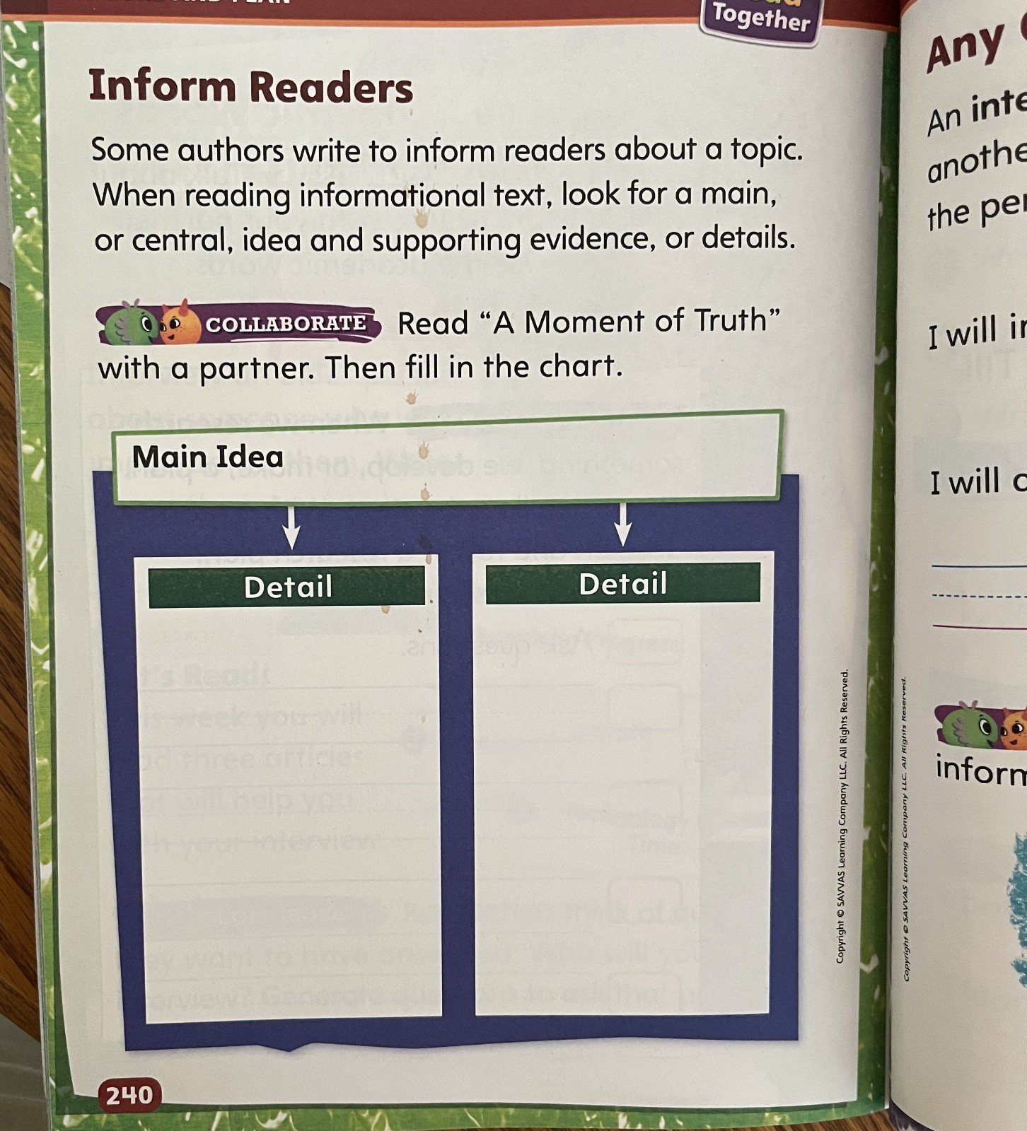 Grade 1 Fourth Unit, Florida My View Literacy Student Edition 1.4 Acceptable
