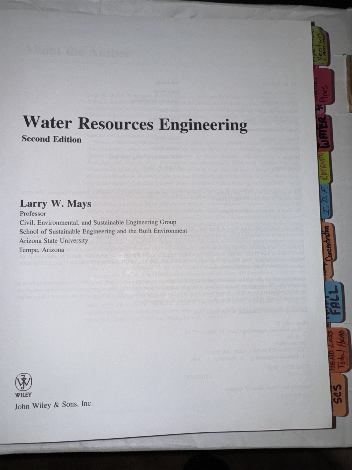 Water Resources Engineering by Larry W. Mays (2010, Hardcover)