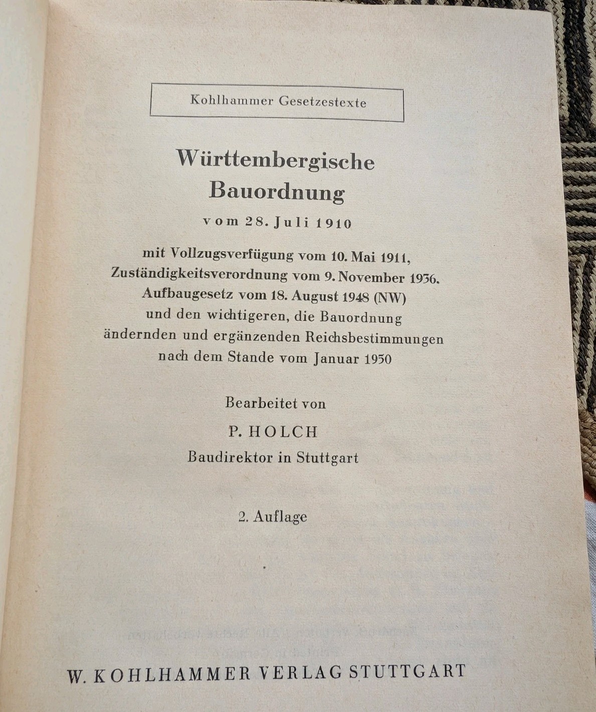 1950 Württemberg Bauordnung German Building Code Architecture Urban Planning Law