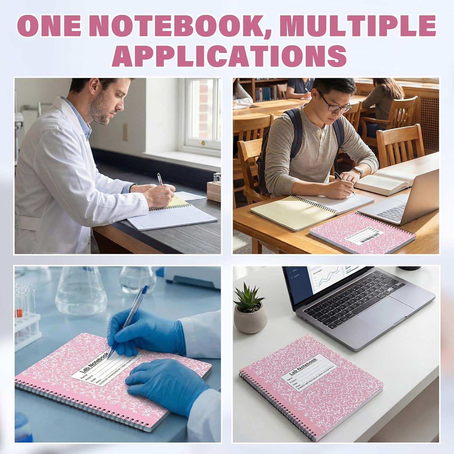 1 Pack Carbonless Lab Notebook Carbon Copy 8.5” X 11” 50 Sets of Pages 100 Pag