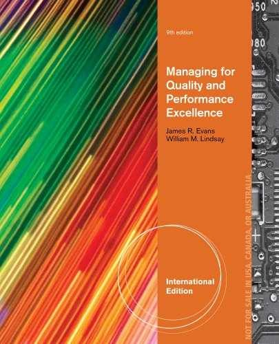Managing for Quality and Performance Excellence – Misc. Supplies – Very Good