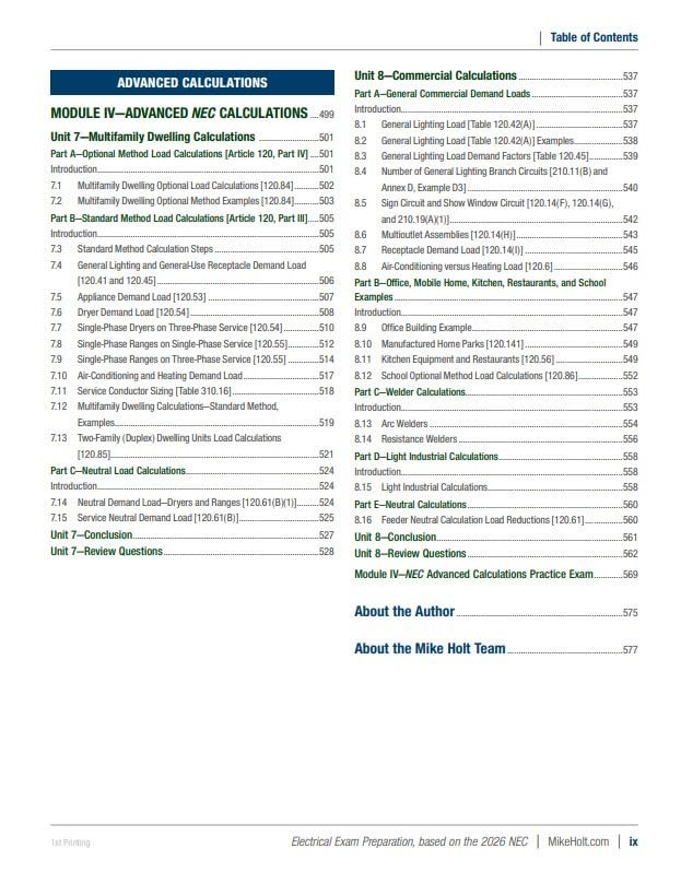 2026 Mike Holt Electrical Exam Preparation Textbook with Answer Key