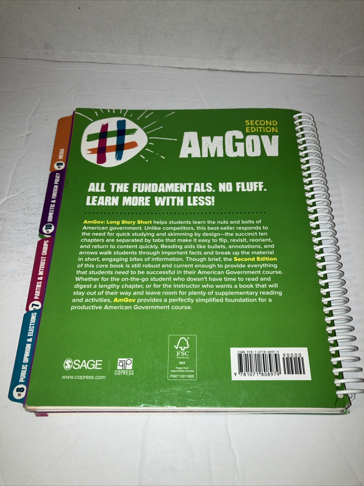 AmGov : Long Story Short by Christine Barbour (2021, Spiral) Second Edition VGC