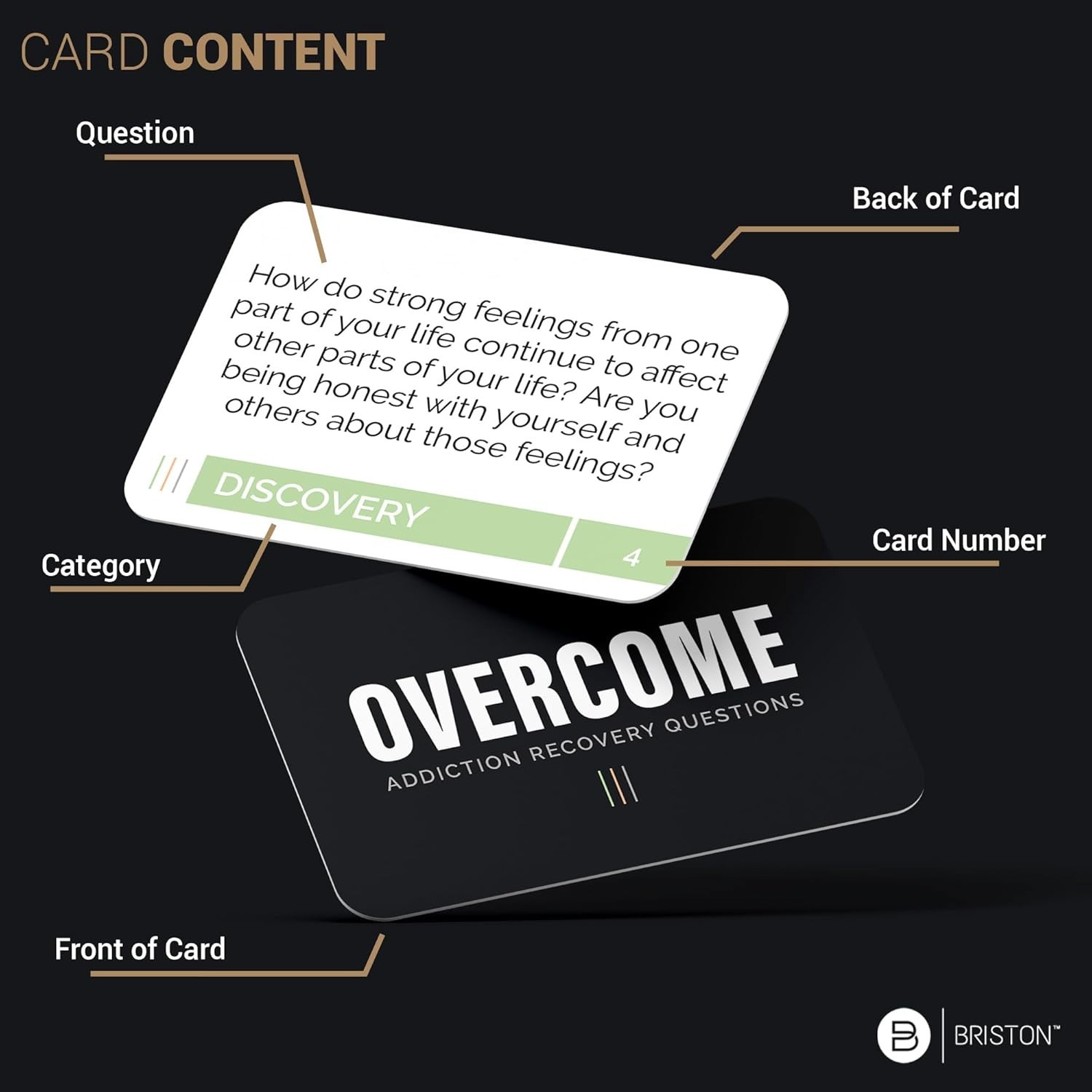 Durable Addiction Recovery Flash Cards – 200 Prompts for Group Therapy Sessions