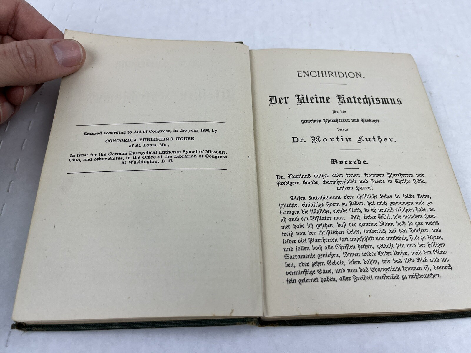 Short interpretation Small Catechism By Dr. Martin Luther Rare German Book 1905