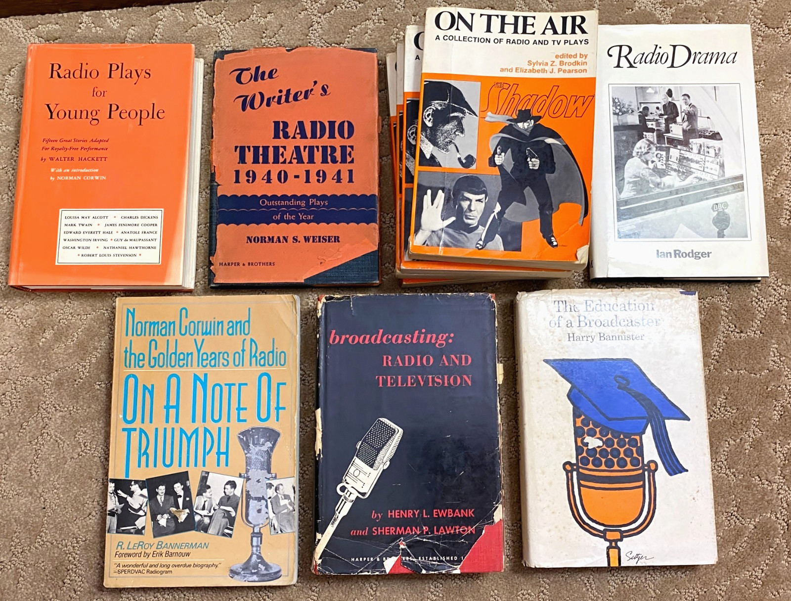 3 Books w/ 33 Radio TV Broadcast Plays for Students & 4 Books on Broadcasting