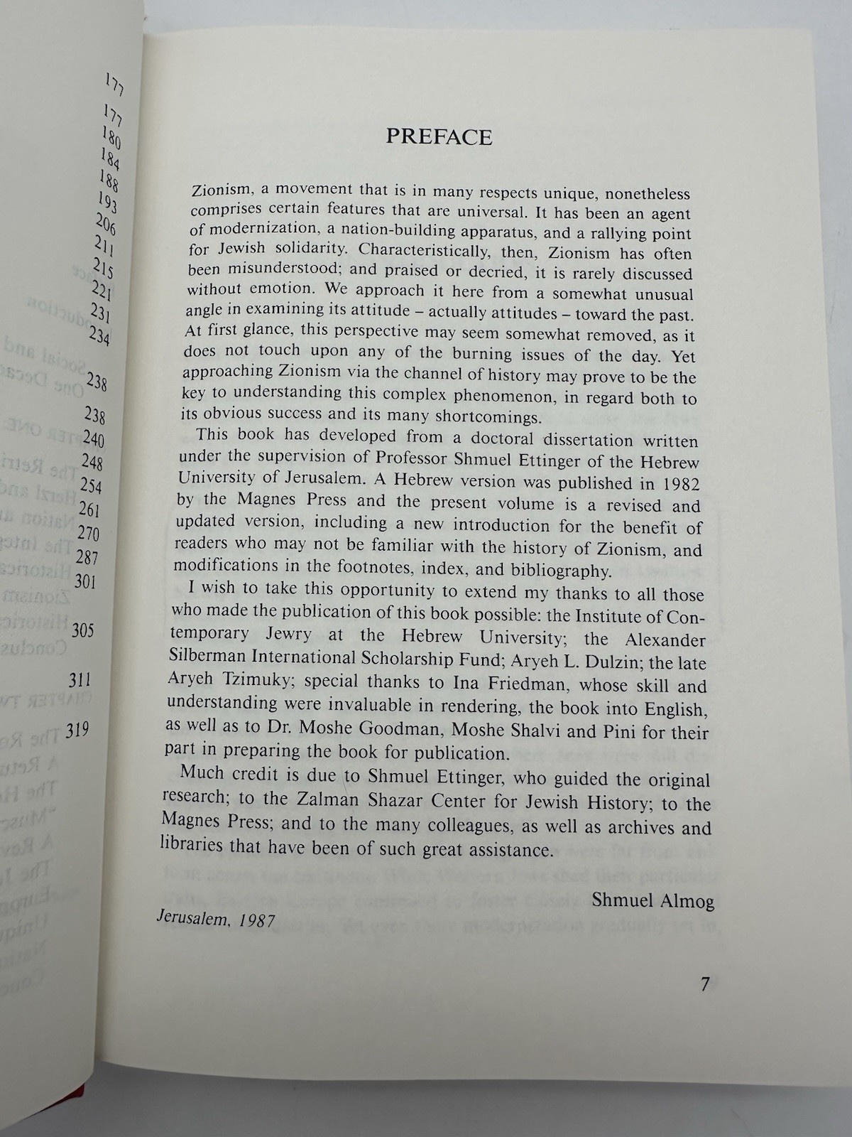 Zionism & History by Shmuel Almog (1987) – First Edition First Printing