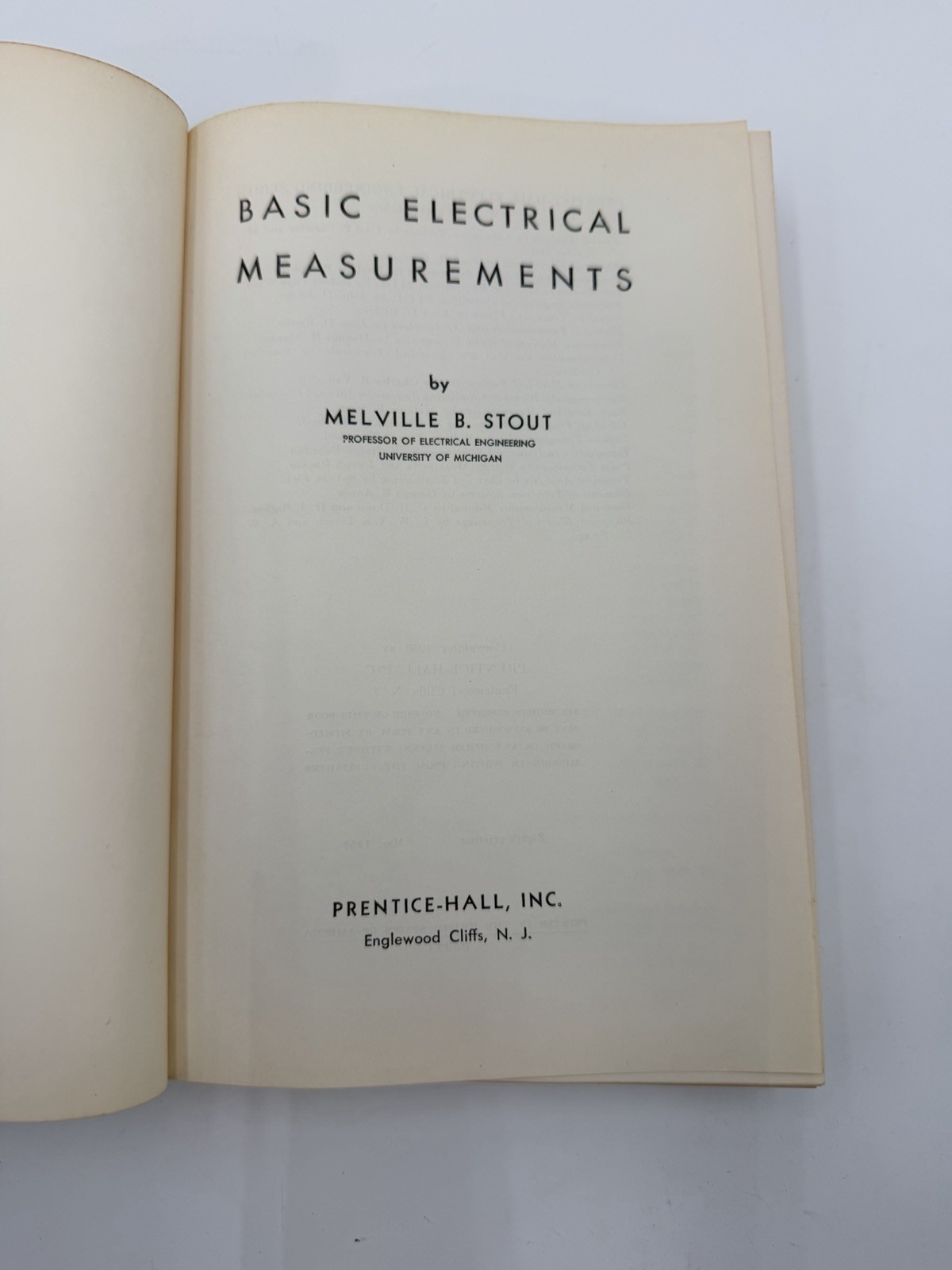VTG Basic Electrical Measurements Prentice Hall Electrical Engineering Ser 1958