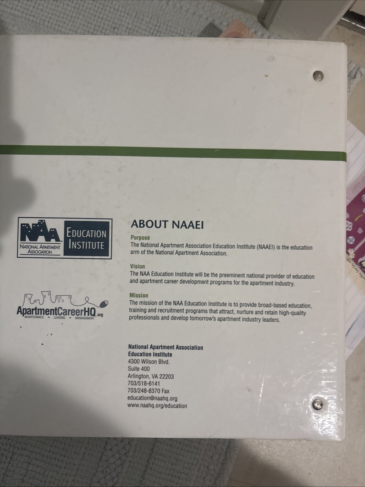 CERTIFIED APARTMENT MAINTENANCE TECHNITIAN ANSI Naa CAMT