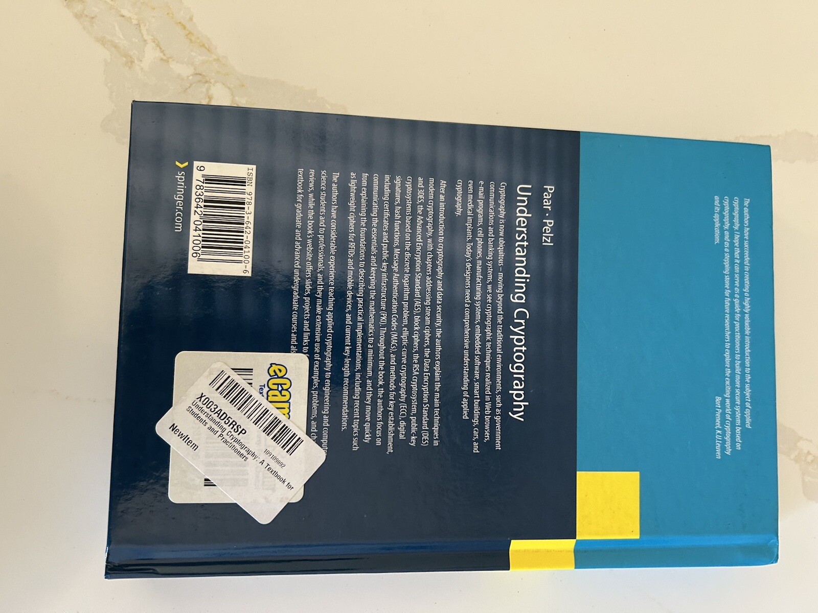 UnderstandingCryptography: ATextbook for Students and Practitioners by Paar,C c2
