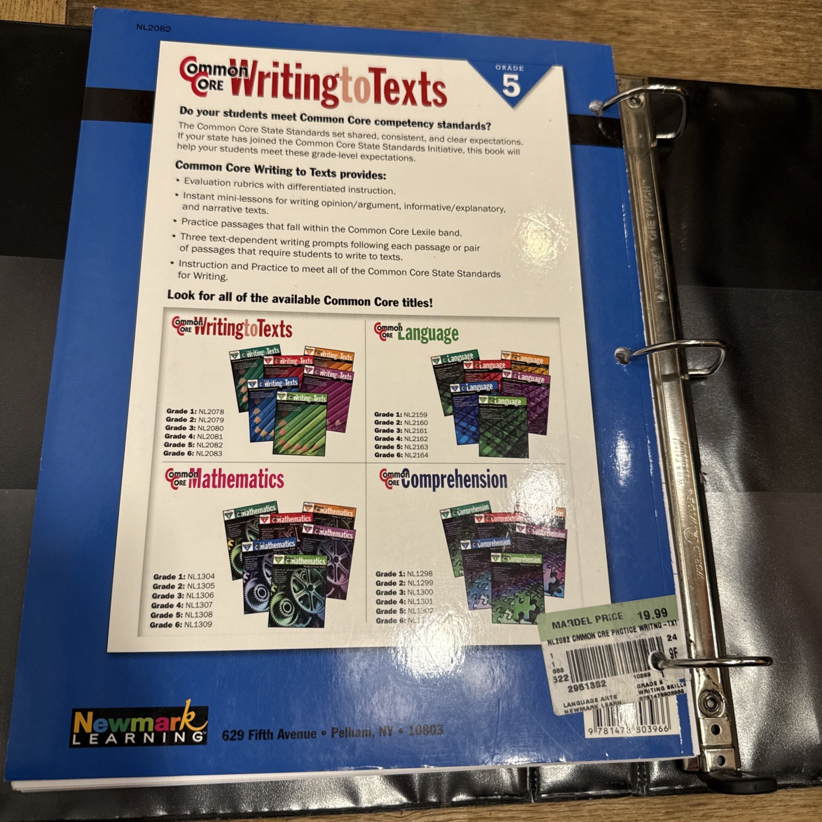 Newmark Learning Grade 5 Common Core Writing to Text Book – CLEAN & LIKE NEW