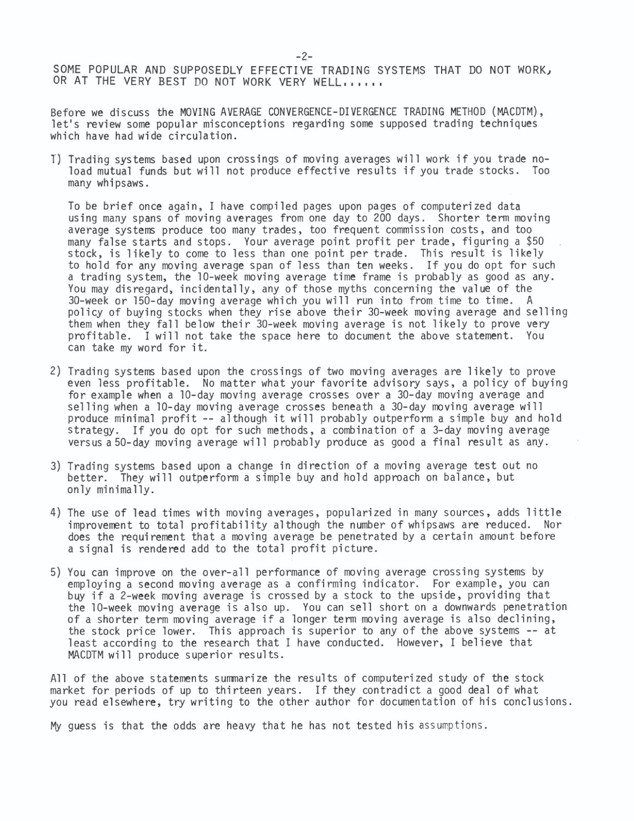 (1979) The Moving Average Convergence-Divergence Trading Method by Gerald Appel