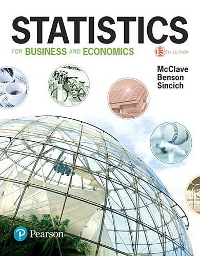 Statistics for Business and Economics by James T Mcclave