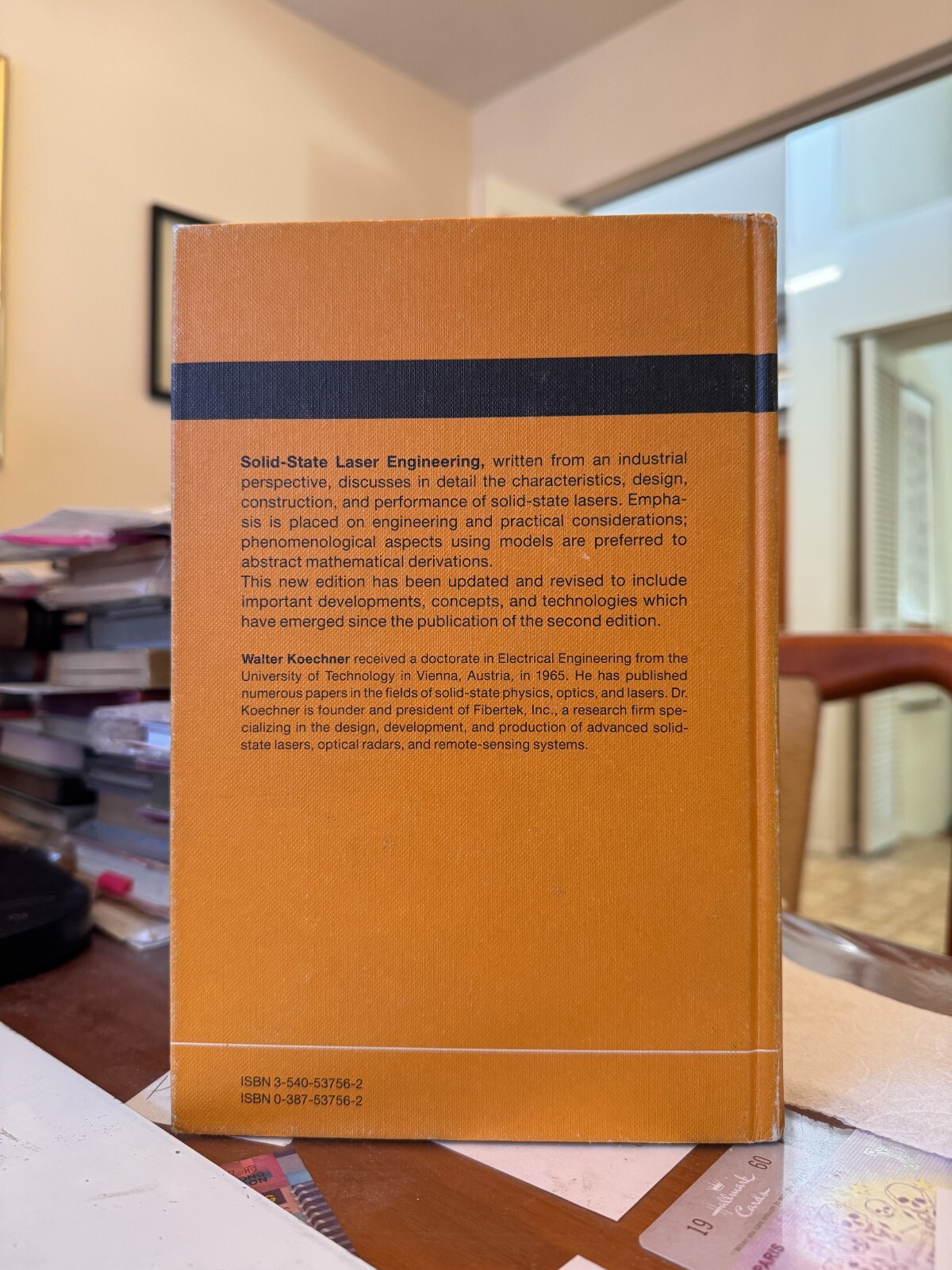 1976 SOLID-STATE LASER ENGINEERING Koechner 1st ed, 1992 printing