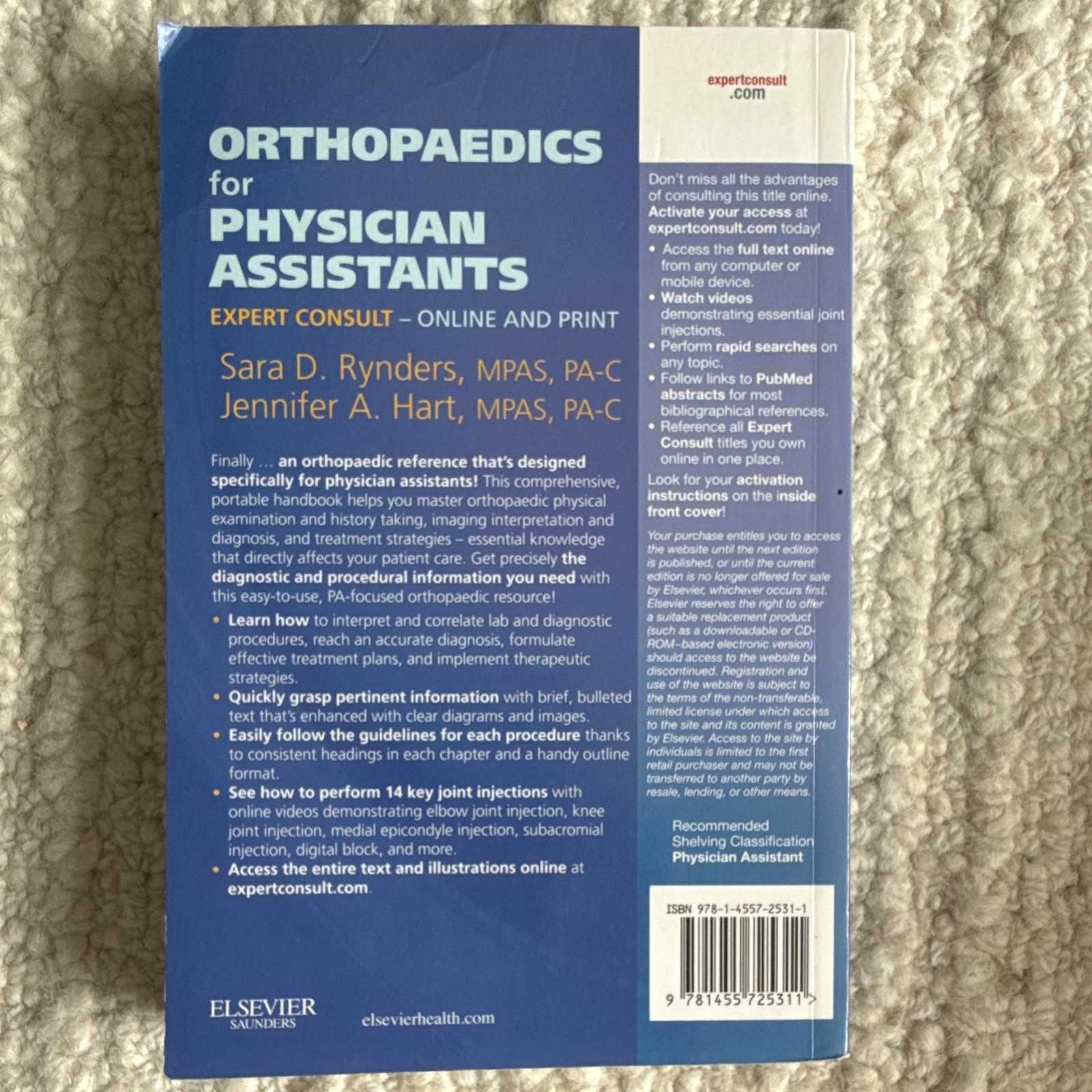 Elsevier Saunders Orthopaedics for Physician Assistants Expert Consult PB 2011