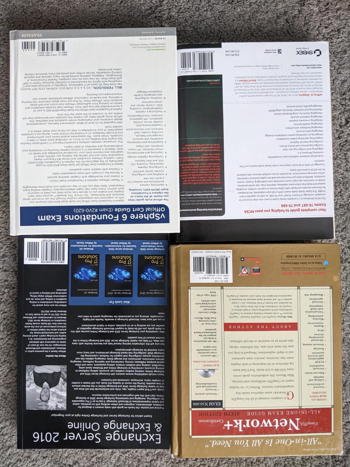 COMPUTER HC BOOK LOT IT PRO SOLUTIONS VSPHERE MCSA NETWORK +