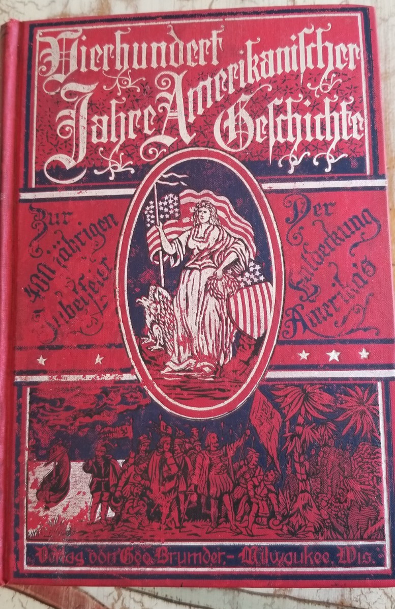 German 400 Years of American History, 1893, Dr. G. Zimmerman, Antique Book