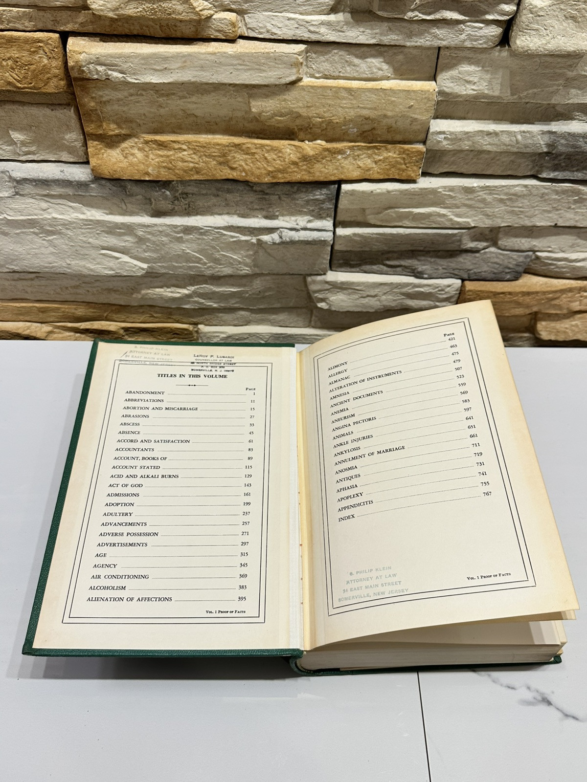 American Jurisprudence Proof Of Facts Volume 1 – Abandonment To Appendicitis