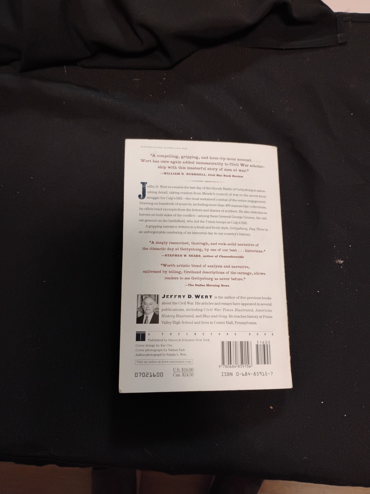 1st Touchstone Edition/Paperback/Gettysburg- Day Three/Jeffrey D. Wert