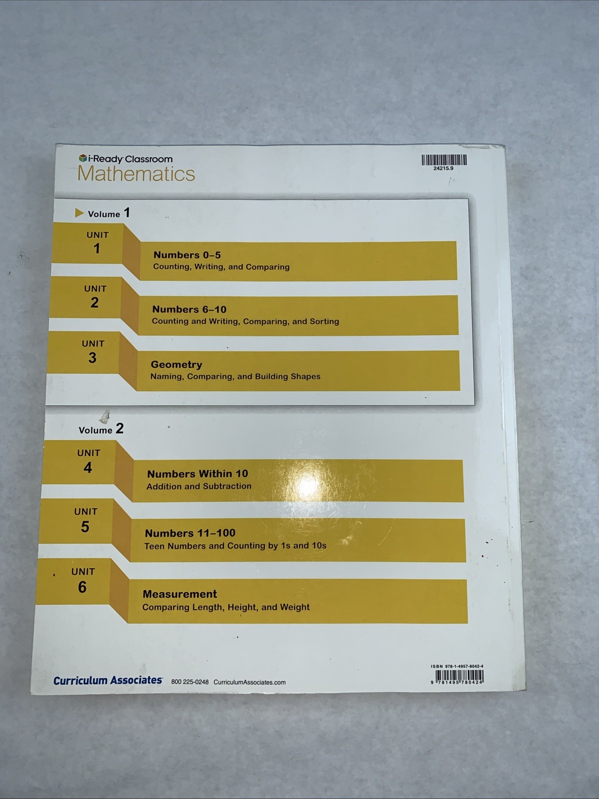 i-Ready Classroom Mathematics Grade K Volume 1