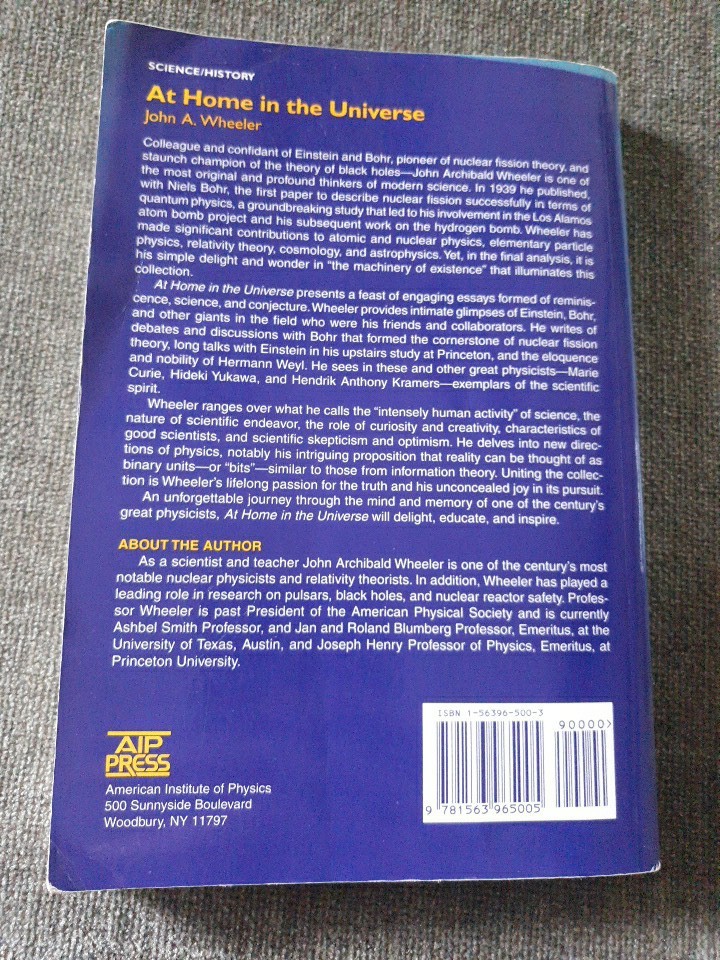 Masters of Modern Physics Ser.: At Home in the Universe by John A. Wheeler…