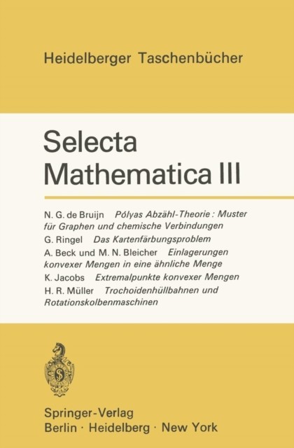 Jacobs – Selecta Mathematica III – New paperback or softback – X555z