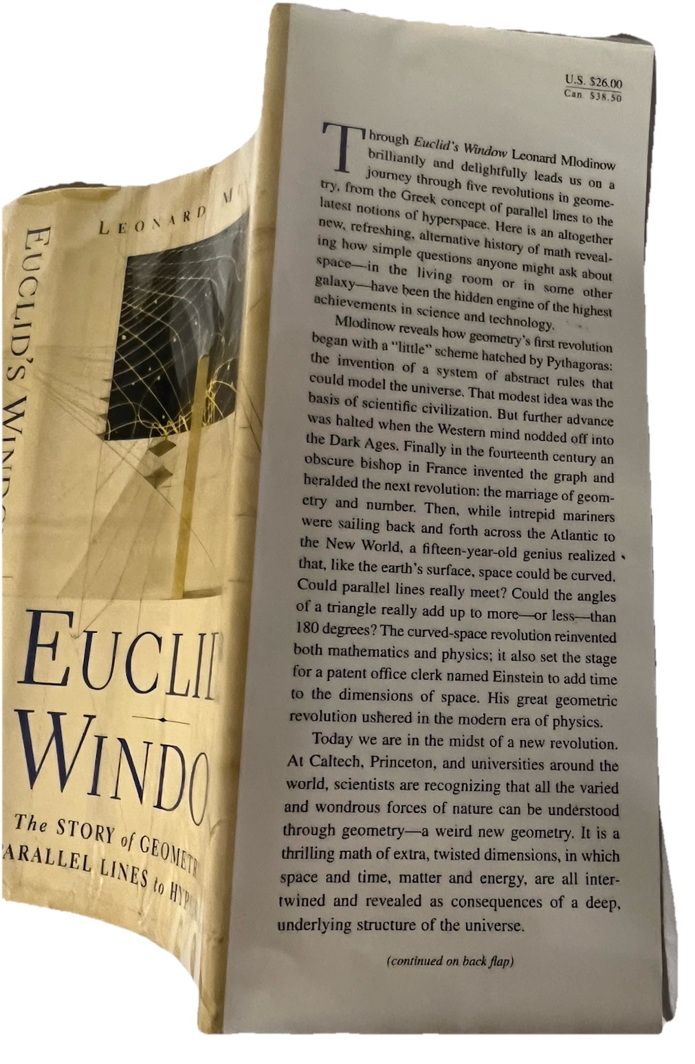 EUCLID’S WINDOW Geometry from Parallel Lines to Hyperspace by Mlodinow 1st Print