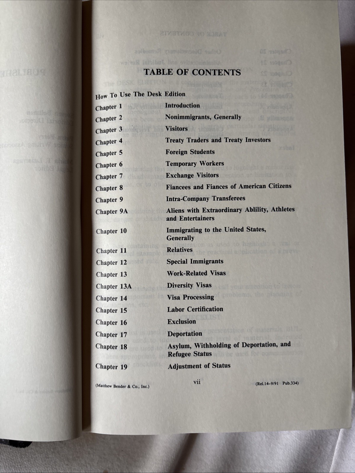 Immigration Law and Procedure Imigration – Nationality Gordon 1991 Desk Edition