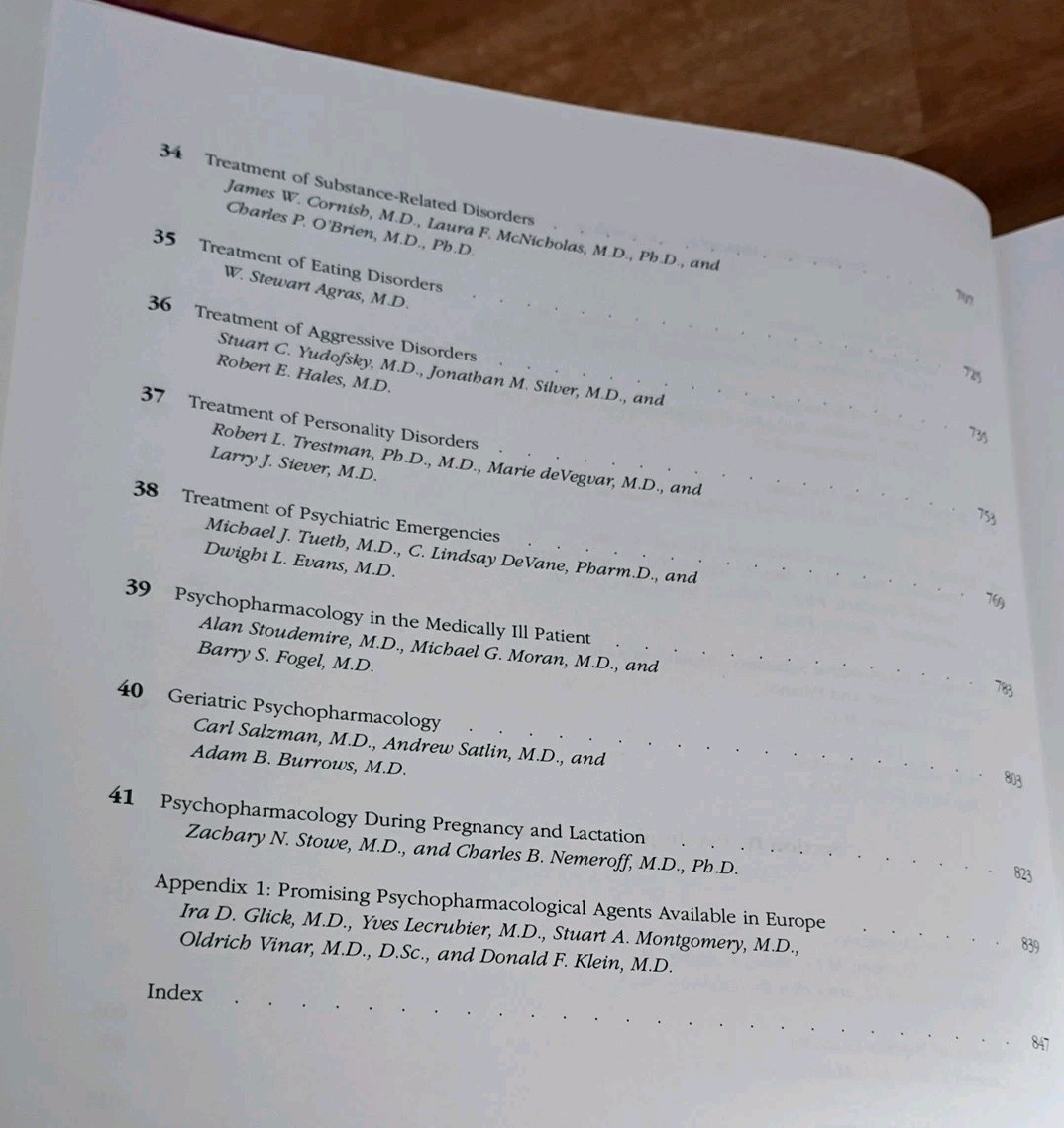 Textbook PSYCHOPHARMACOLOGY American Psychiatric Press 95 Schatzberg & Nemeroff