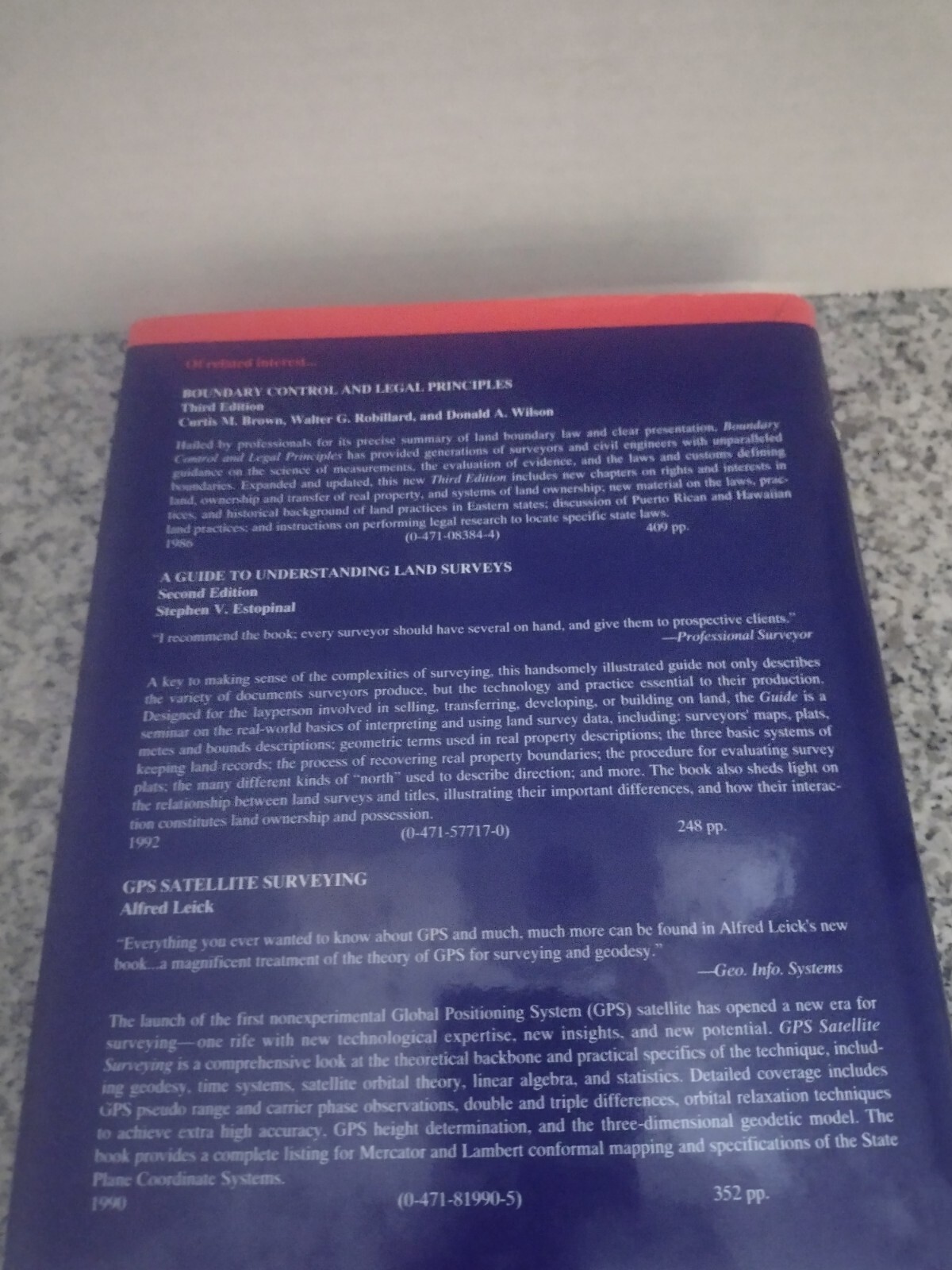 Evidence & Procedures for Boundary Location 3rd Edition Land Surveying.