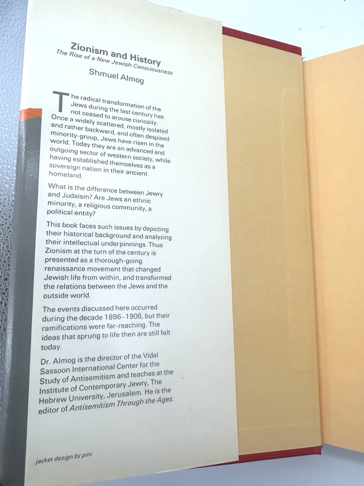 Zionism & History by Shmuel Almog (1987) – First Edition First Printing