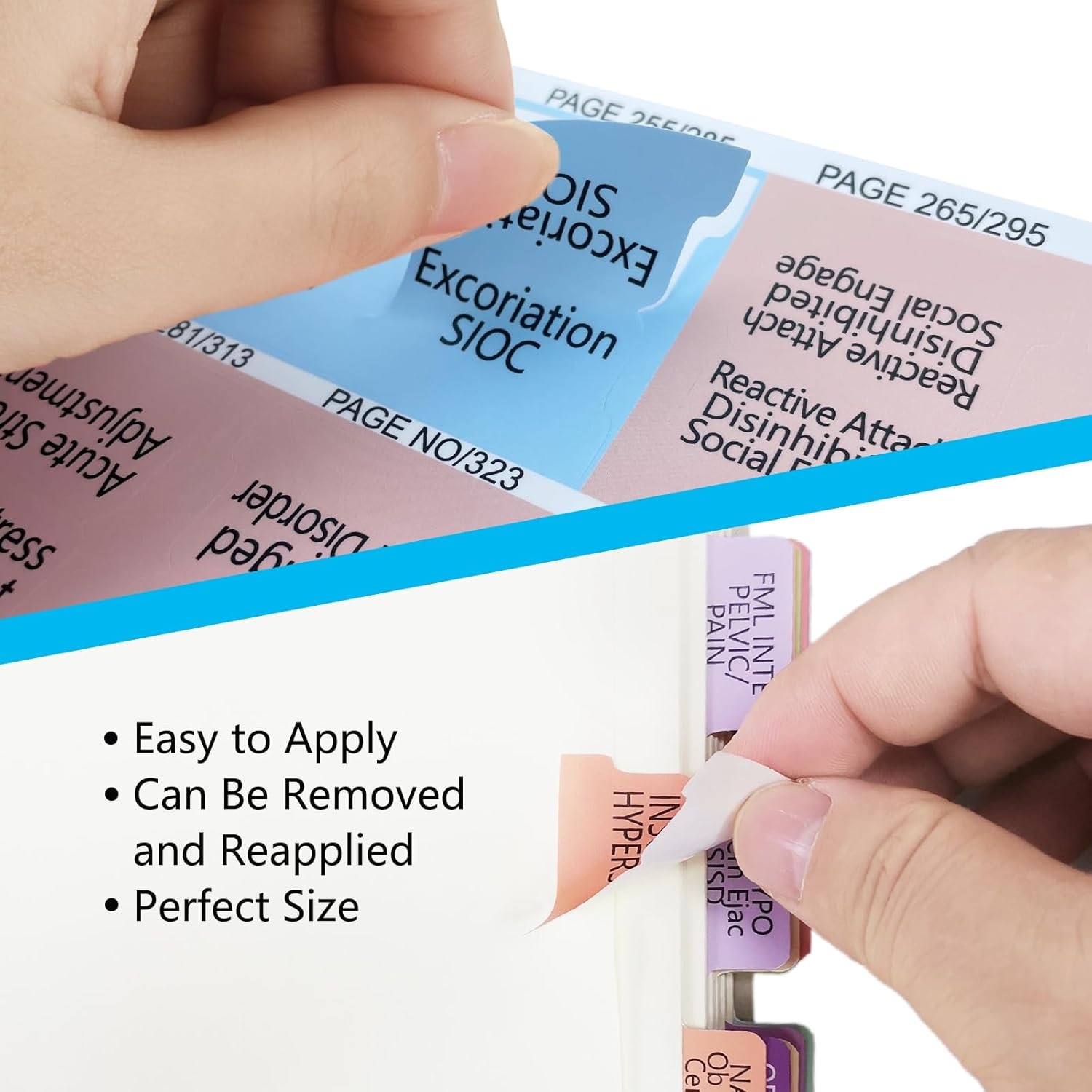 Improved Index Tabs for DSM-5-TR, Color-Coded & Laminated DSM-V-TR Book Tabs, 94
