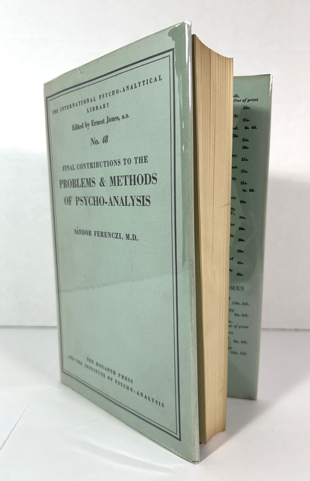 Problems & Methods of Psycho-Analysis by Sandor Ferenczi, MD 1955 Hardcover