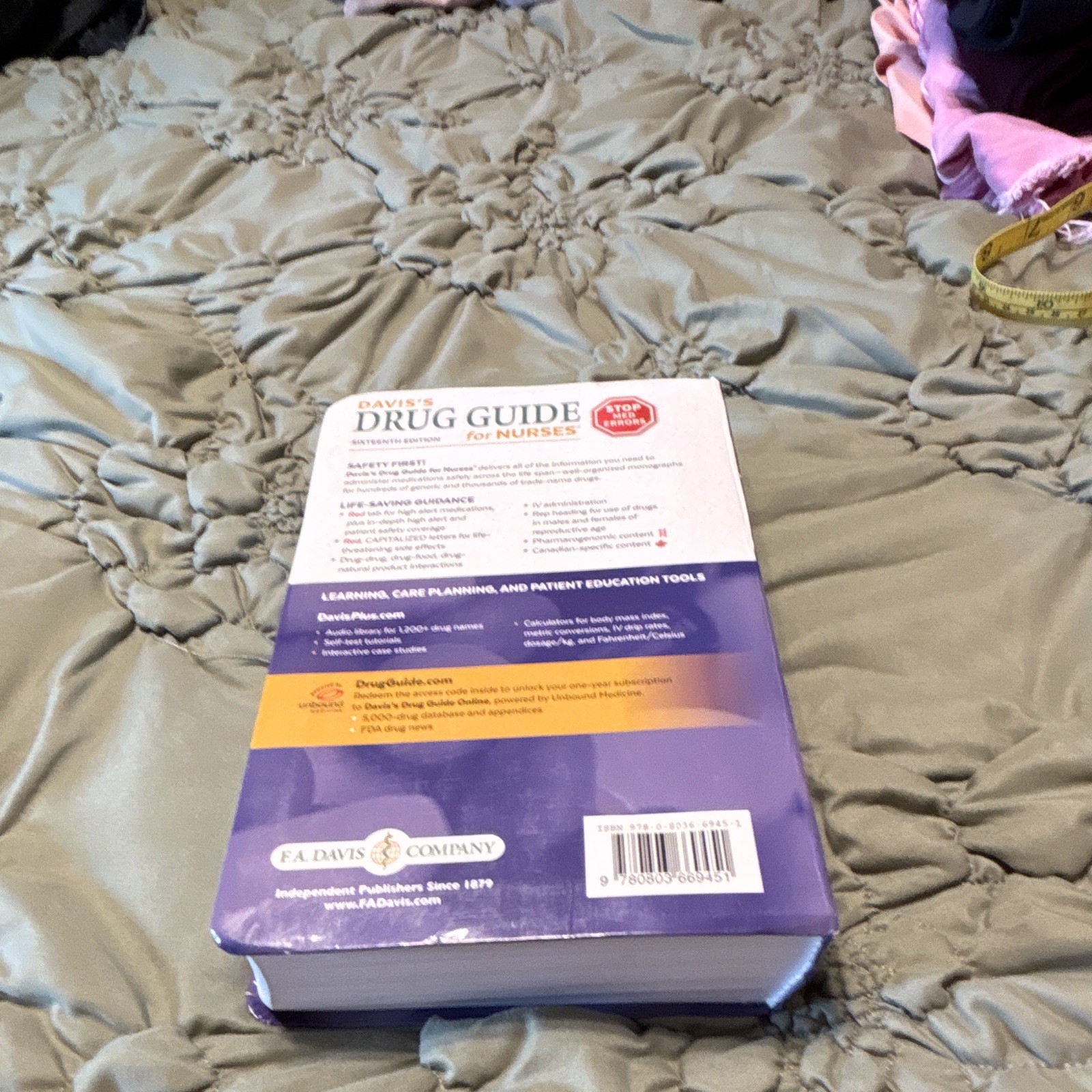 Davis’s Drug Guide for Nurses 16th Ed 2017 Paperback Vallerand, Sanoski