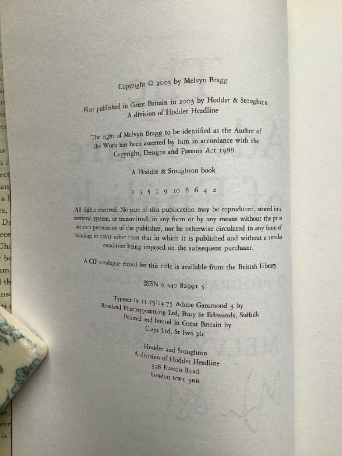 THE ADVENTURE OF ENGLISH/1ST/SIGNED/MELVYN BRAGG