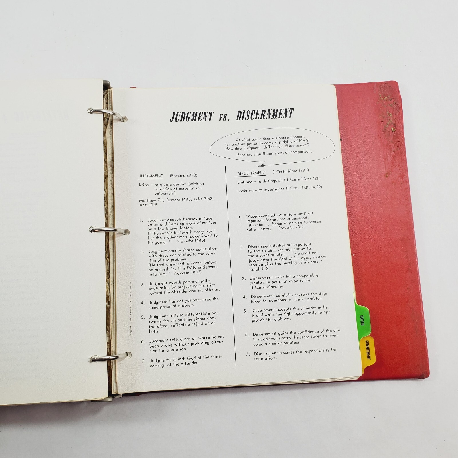 Institute in Basic Youth Conflicts Teachers Edition by Bill Gothard 1975