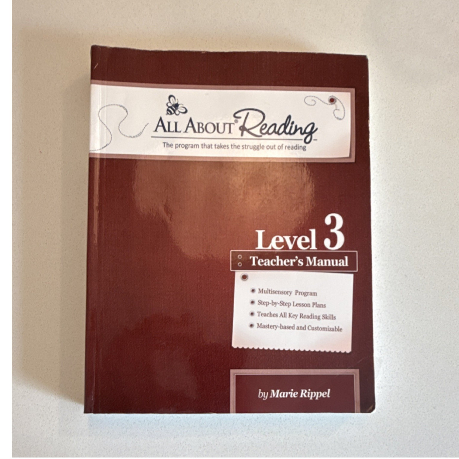 All About Reading Level 3 Teacher’s Manual Paperback 2011 by Marie Rippel